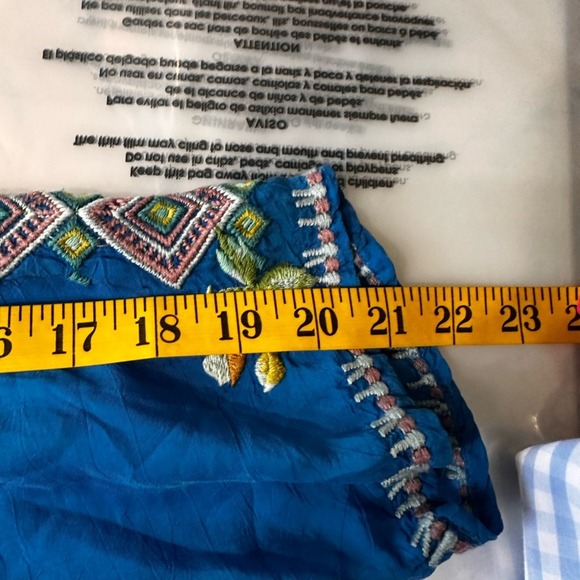 Johnny Was Size P/L Blue Vanessa Blue Floral Embroidered Tunic Blouse - Picture 13 of 14